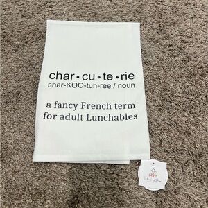 Tea & Honey Design home essentials white tea towel, letter design New with tags